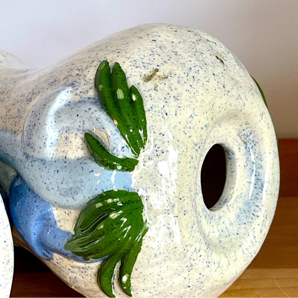 Blue Mushroom Ceramic Salt & Pepper Shakers 1970s - Picture 8 of 14